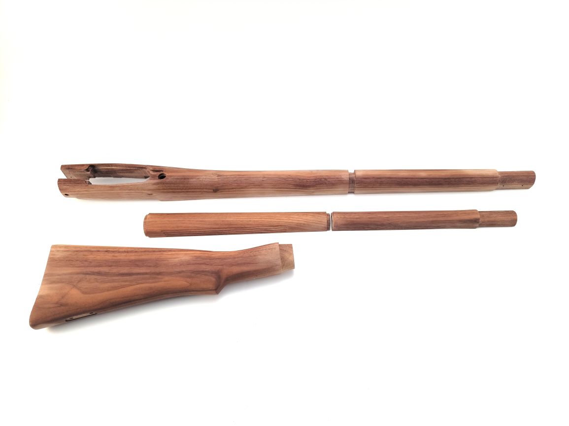 Lee Enfield No.4 Mk 2 walnut 4-piece stock set with grooved rear upper hand guard