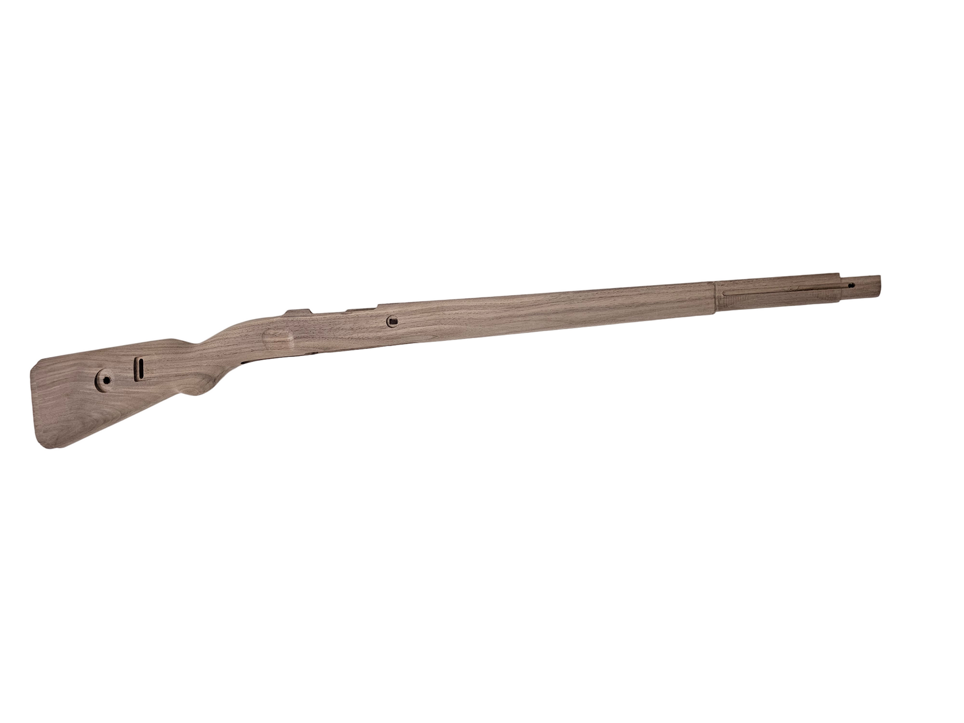 Wooden gun stock on a white background